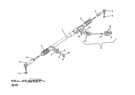A117H0052F- Steering Rack Assy RHD